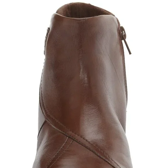 ARAVON New ANSTICE Comfort Wedge Leather Boot Womens 10~12 WIDE Bootie NIB BROWN - Picture 4 of 6